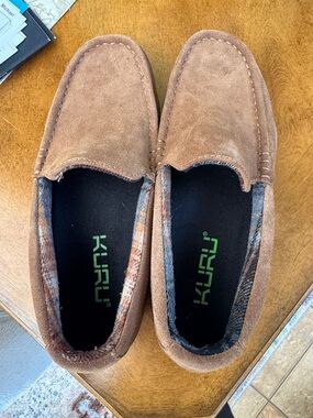 KURU Men's Tan Suede Slip-On Loafers